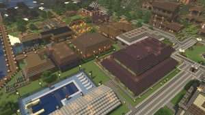 Ein Dorf aus dem Spiel Minecraft
